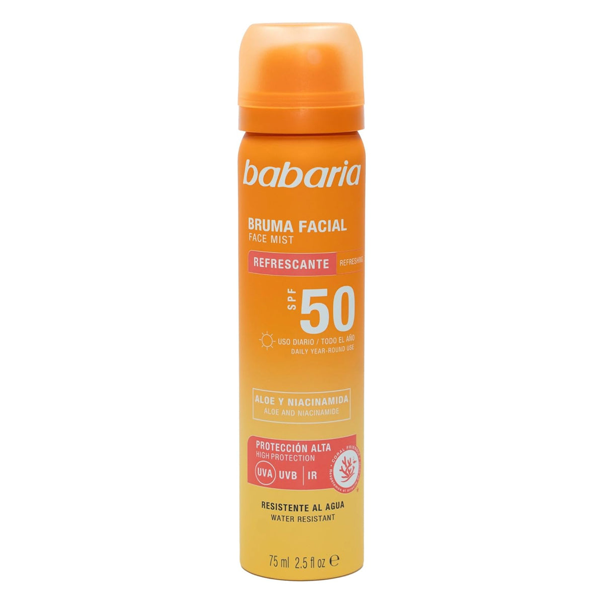 Babaria Sunscreen Facial Mist Spf50 Spray 75ml